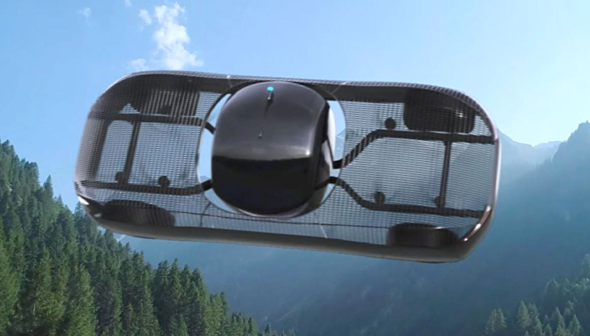 Artist's rendering of Alef's flying car concept.